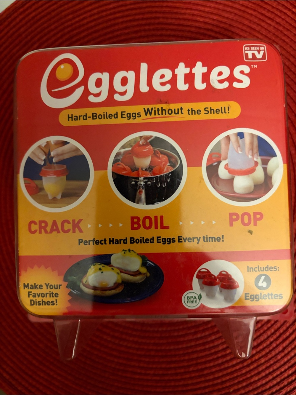 As Seen On TV Egglettes Hard-Boiled Egg Cooker - Red